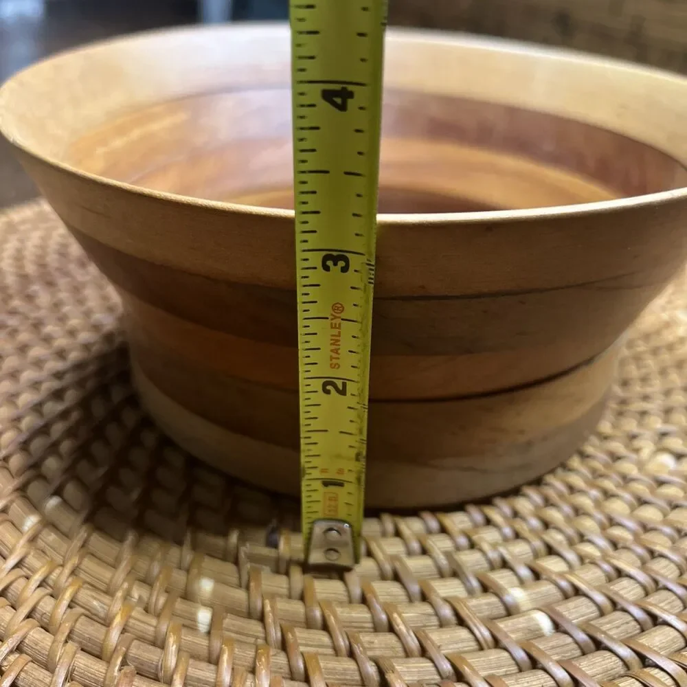 Vintage Small Handmade Wood Bowl Signed Layers Woods